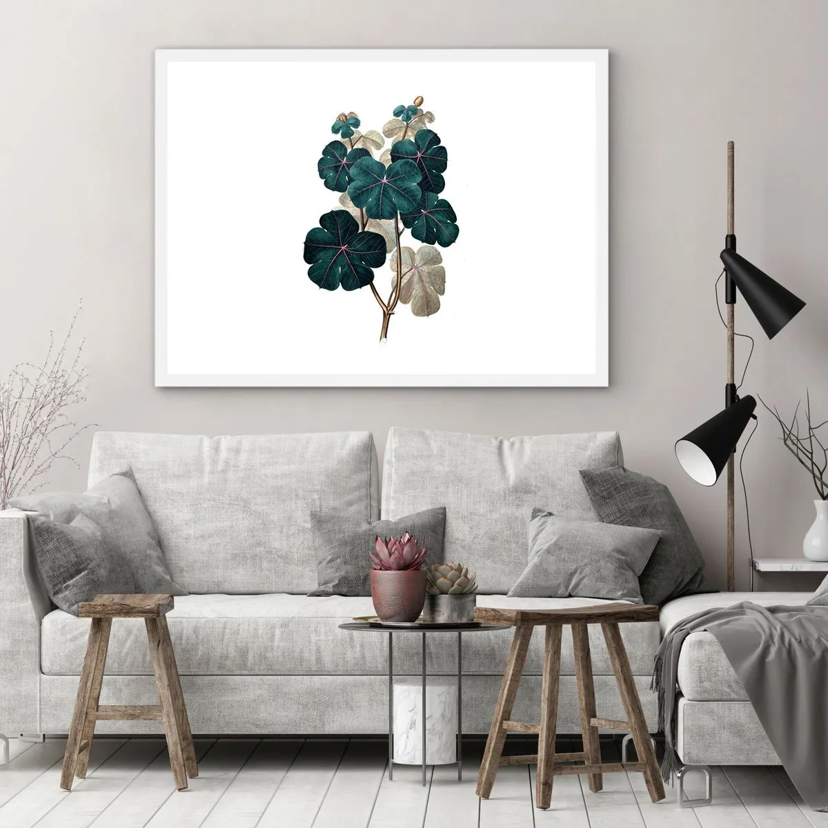 Pôster em moldura branca - Do antigo herbário - 100x70 cm