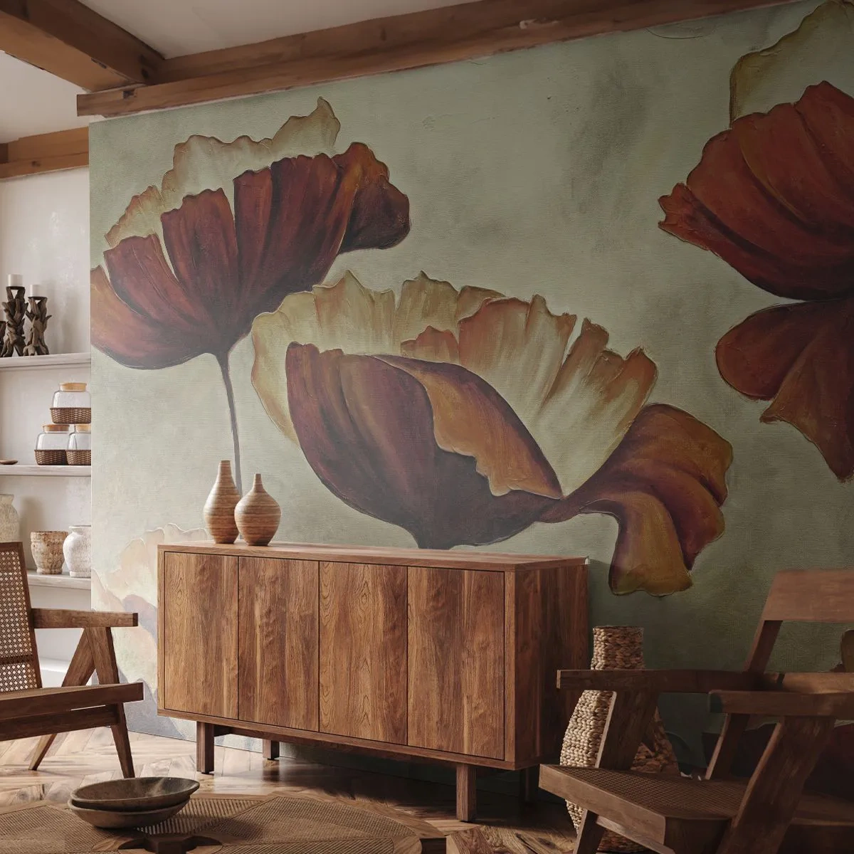 Papel de Parede Standard Eco - Prados e pradarias - Abstração, Flor, Pedaço - 250x175 cm