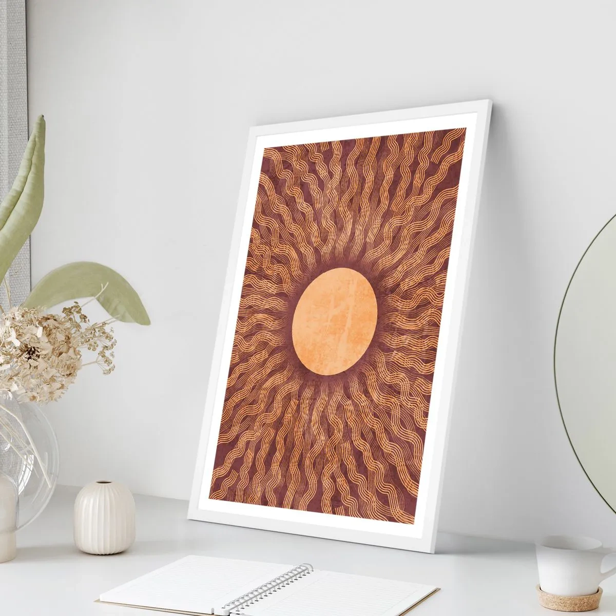 Pôster em moldura branca - Ícone do sol - 50x70 cm