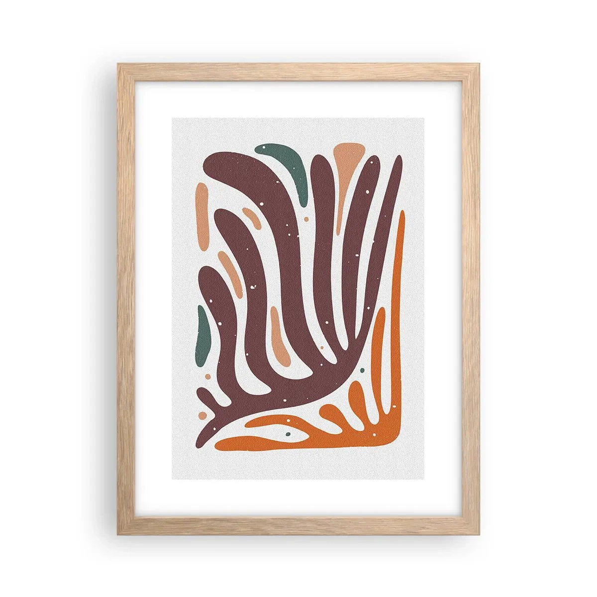 Pôster com moldura de carvalho claro - Composição orgánica radiante - 30x40 cm