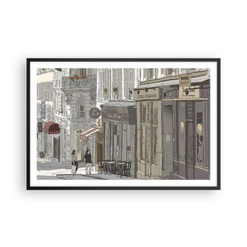 Pôster com moldura preta - Alegrias urbanas - 91x61 cm