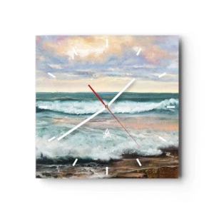 Relógio de parede - Relógio em vidro - Aqui suavizas a alma - 40x40 cm