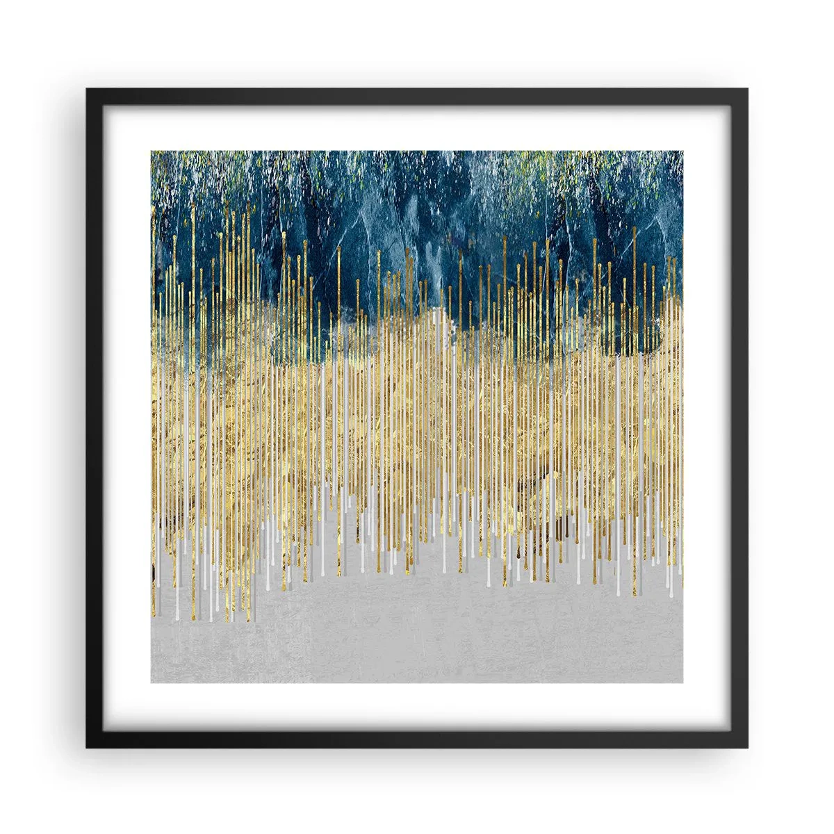 Pôster com moldura preta - Borda dourada - 50x50 cm