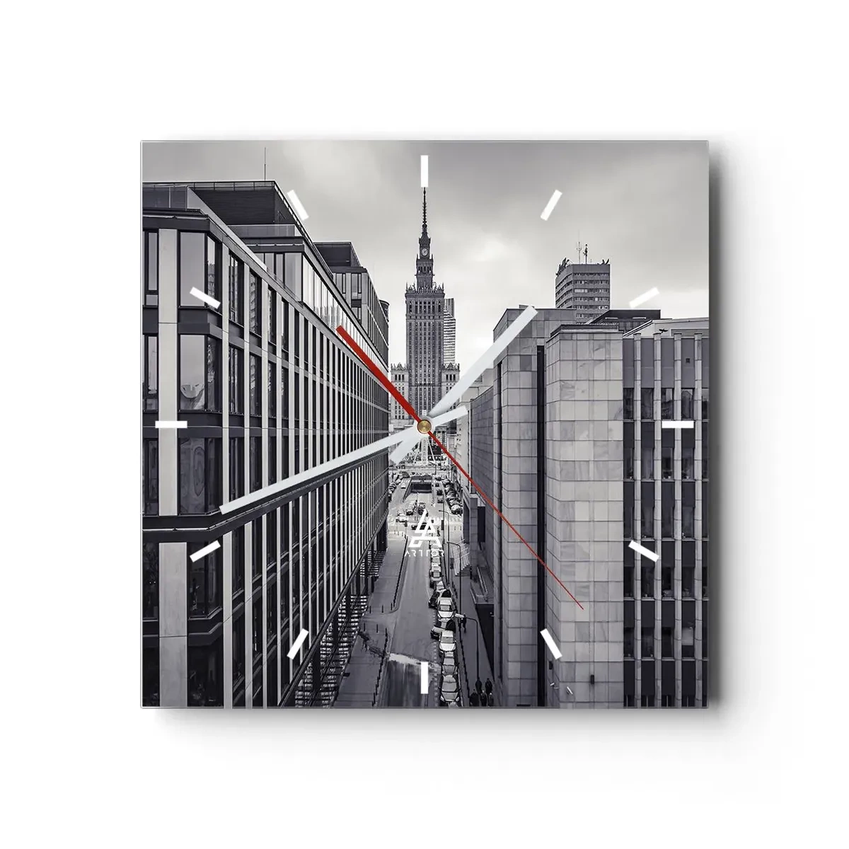 Relógio de parede - Relógio em vidro - Vale de Varsóvia - 30x30 cm