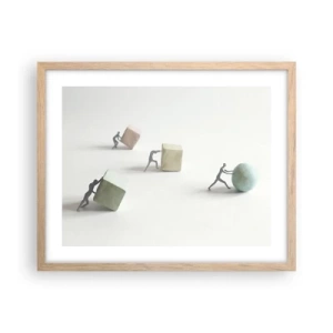 Pôster com moldura de carvalho claro - É a vida - 50x40 cm