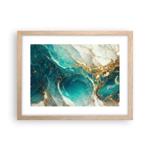 Pôster com moldura de carvalho claro - Composição com veios d'ouro - 40x30 cm