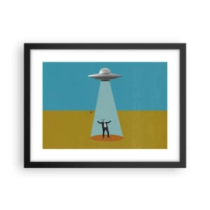 Pôster com moldura preta - Encontro próximo - 40x30 cm