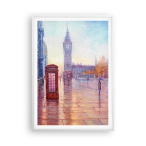 Pôster em moldura branca - Um dia de outono em Londres - 70x100 cm