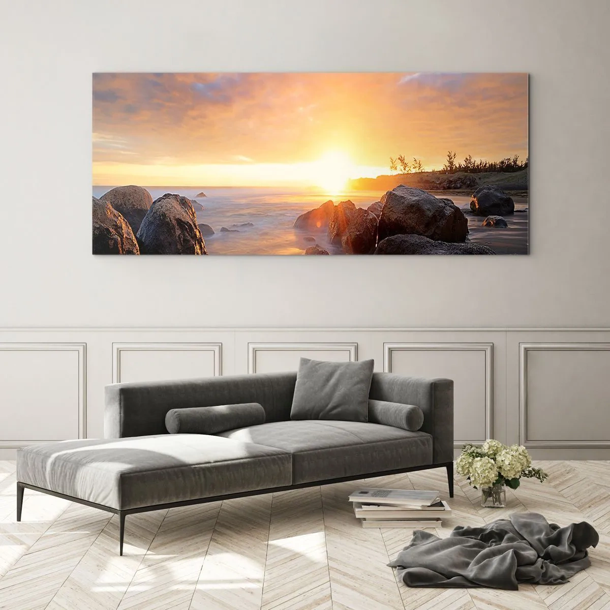 Quadro em vidro - A brisa luminosa da noite - 160x50 cm