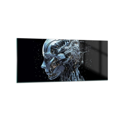 Quadro em vidro - A tecnologia é uma mulher - 120x50 cm