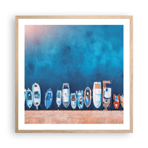 Pôster com moldura de carvalho claro - Em uma fileira - 60x60 cm