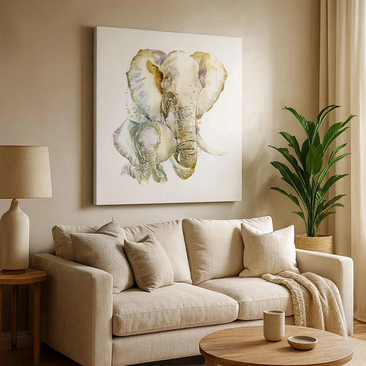 Quadro em tela - Nada melhor do que amor de mãe - 30x30 cm