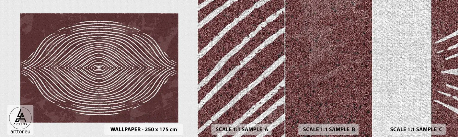 Amostra de papel de parede Premium Canvas - O espaço fala - Boho, Idoso, Pedaço - 100x30 cm