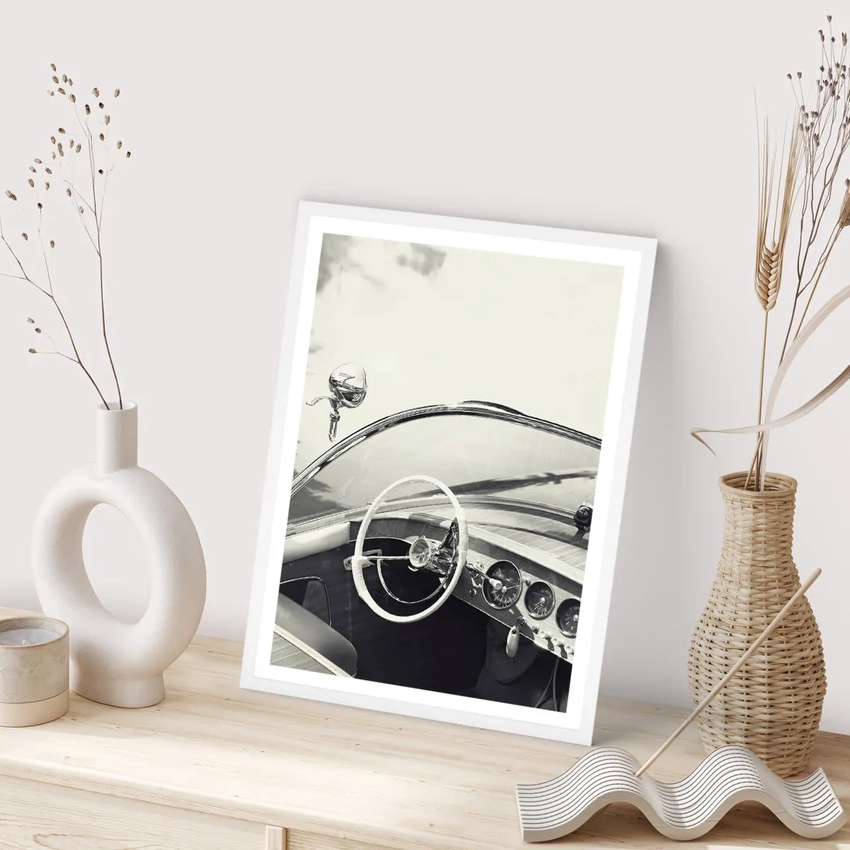 Pôster em moldura branca - Tempo para os ricos - 40x50 cm