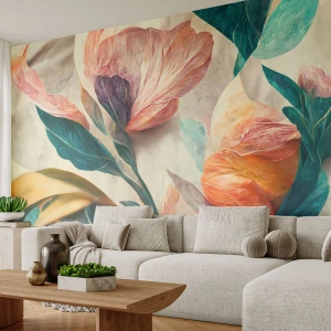Papel de Parede Premium Sand - Flores das ilhas do sul - Flores, Vintage, Botânica - 100x70 cm