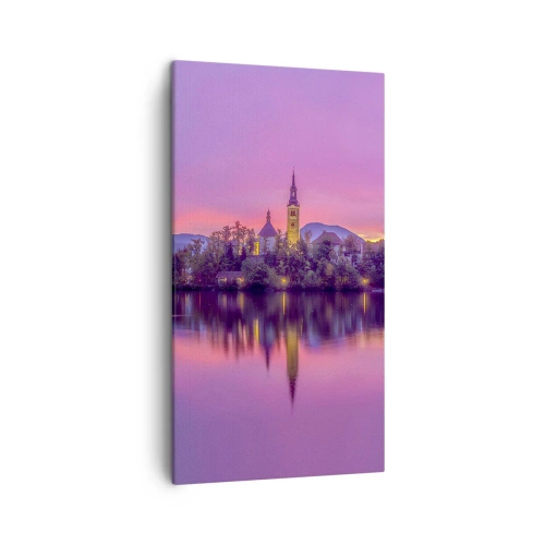 Quadro em tela - Ilha de conto de fadas ao anoitecer - 45x80 cm