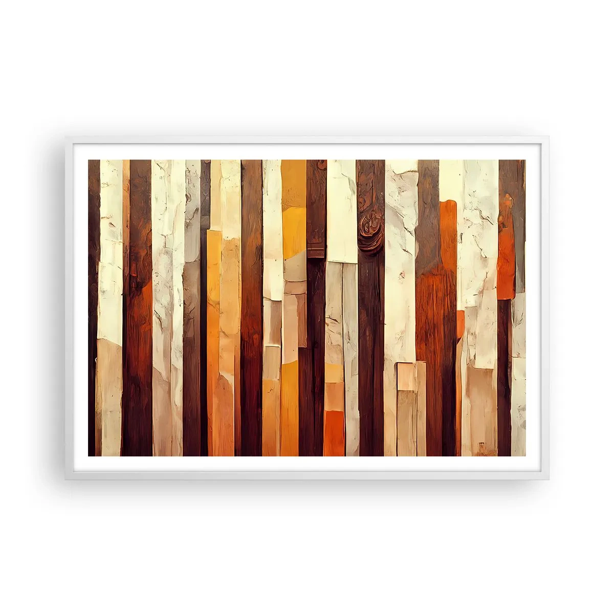 Pôster em moldura branca - Hino das árvores da floresta - 100x70 cm
