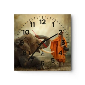 Relógio de parede - Relógio em vidro - Encontro na viagem - 40x40 cm