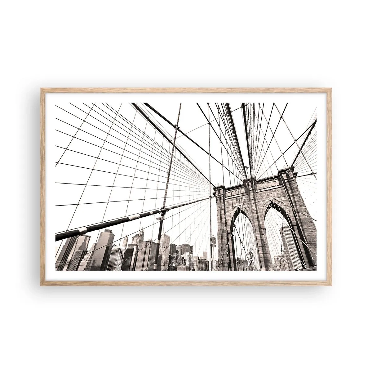 Pôster com moldura de carvalho claro - Catedral de Nova York - 91x61 cm