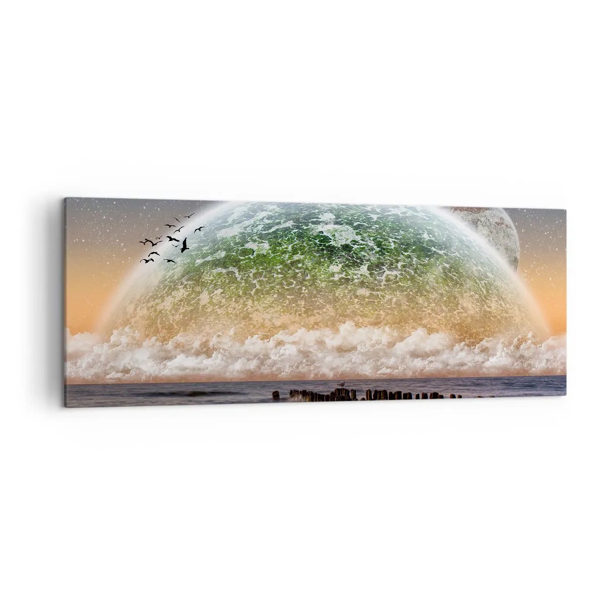 Quadro em tela - E o mundo emergiu da água - 140x50 cm