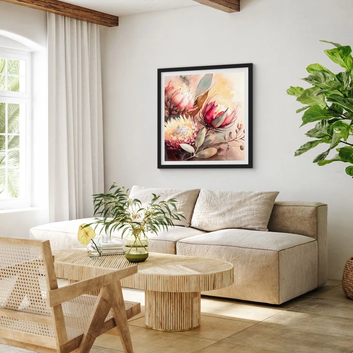 Pôster com moldura preta - De perfil e de frente - 60x60 cm