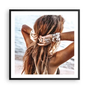 Pôster com moldura preta - Irmã da água e do sol - 60x60 cm