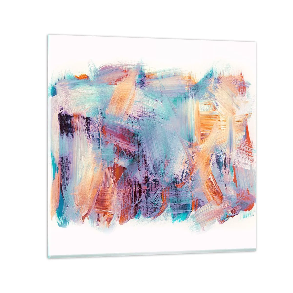 Quadro em vidro - Uma bagunça colorida - 40x40 cm