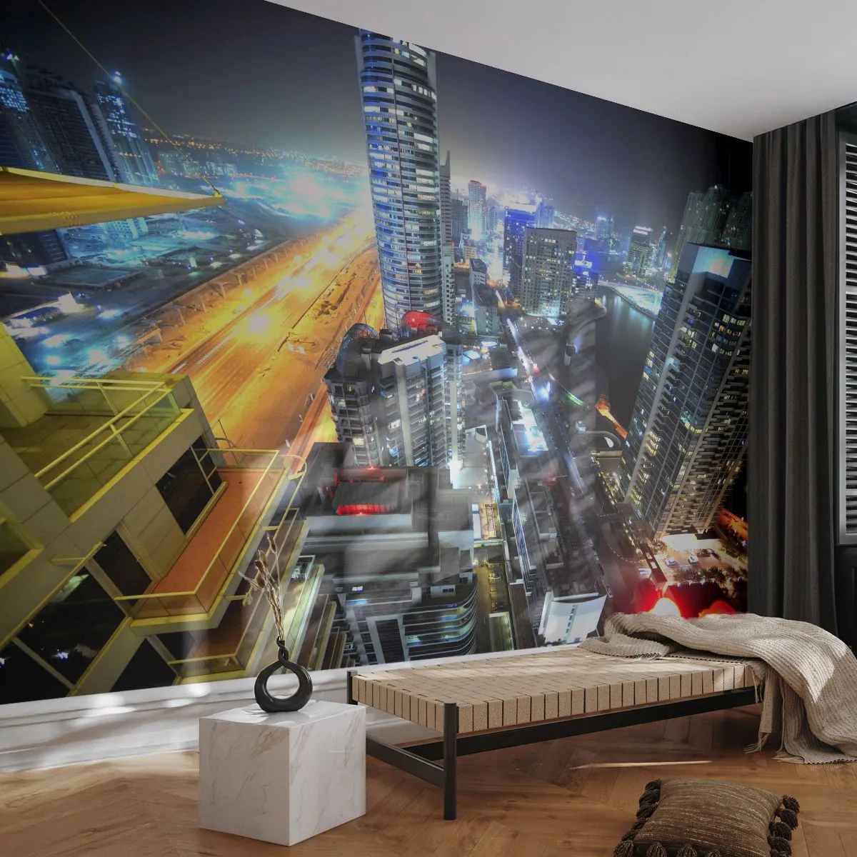 Papel de Parede Autocolante Deluxe Sticker - Milagre no deserto - Cidade, Dubai, Arquitetura - 250x175 cm