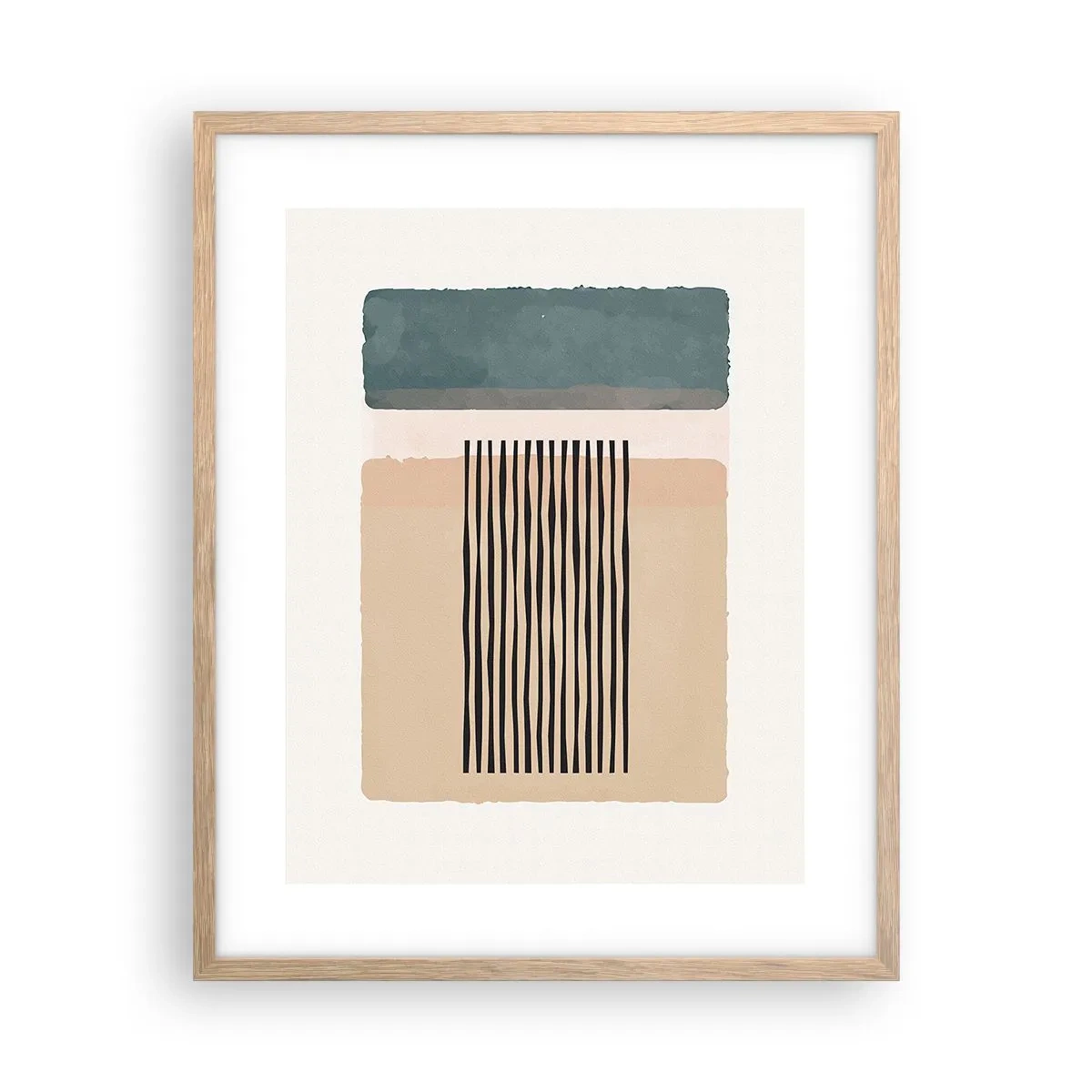 Pôster com moldura de carvalho claro - Está tudo bem - 40x50 cm