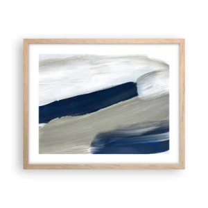 Pôster com moldura de carvalho claro - Encontro com a brancura - 50x40 cm