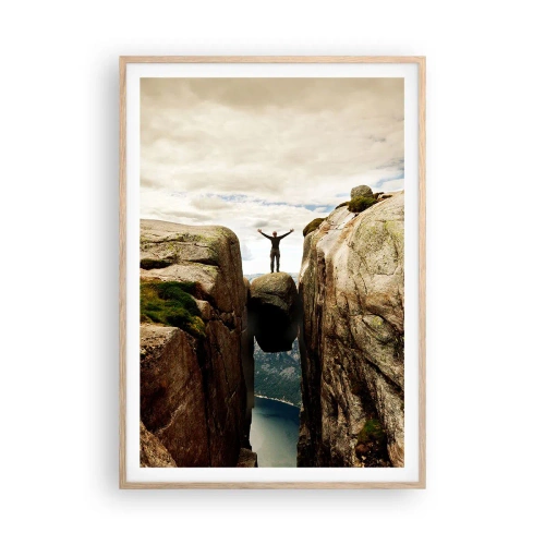 Pôster com moldura de carvalho claro - Como me sinto?! - 70x100 cm