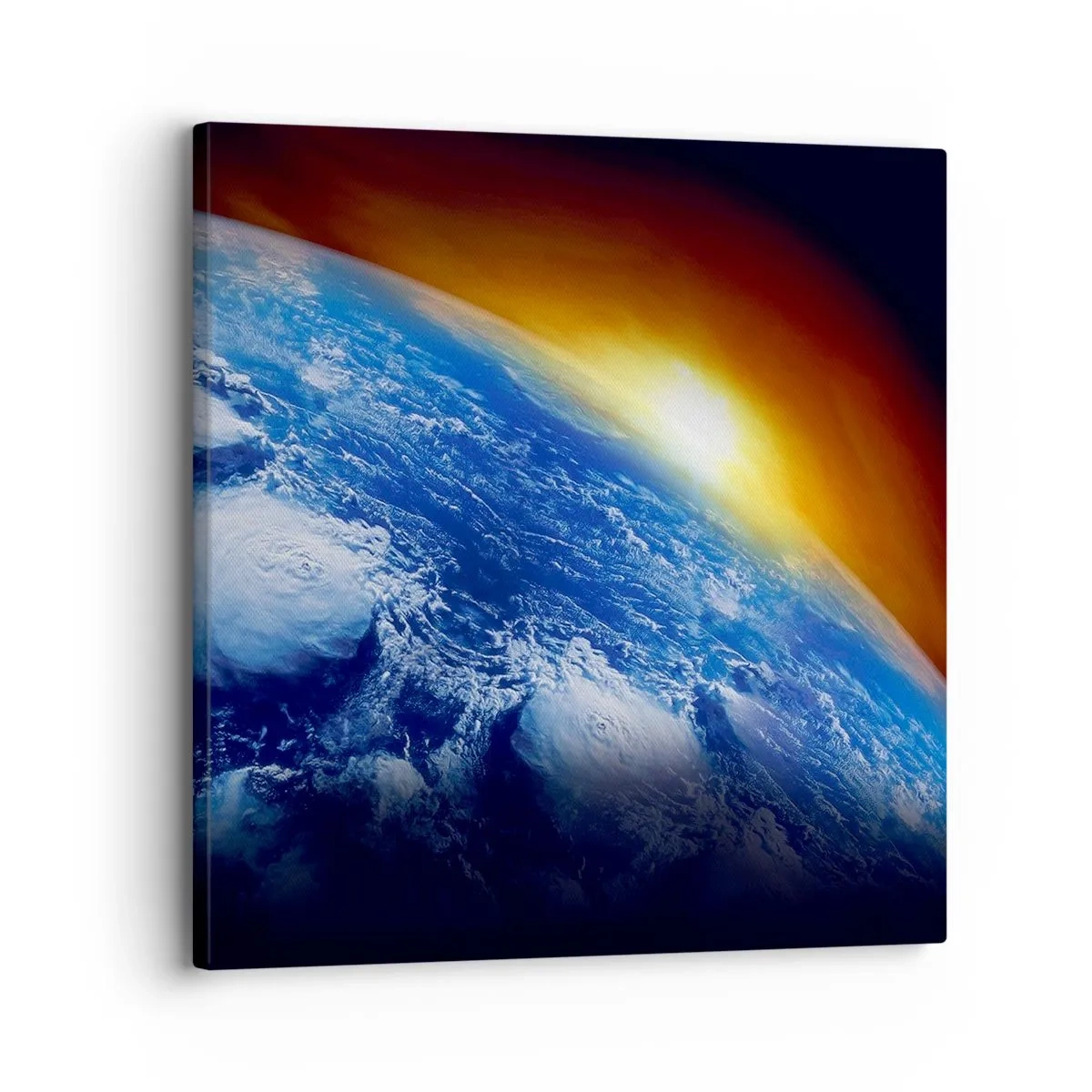 Quadro em tela - Nascer do sol sobre o planeta azul - 30x30 cm