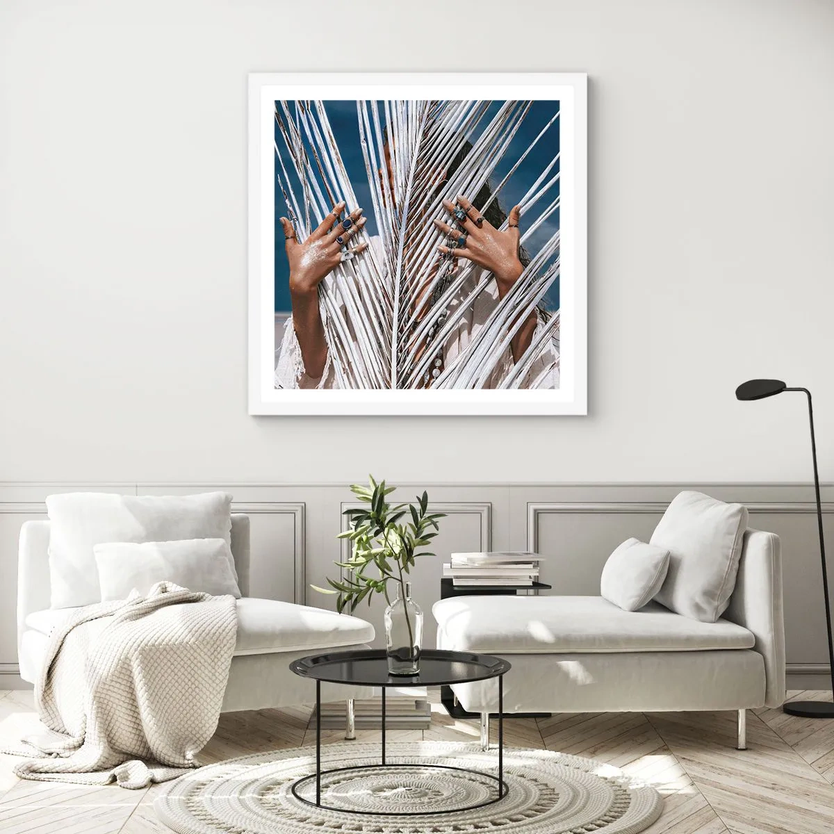 Pôster em moldura branca - A xamã - 40x40 cm