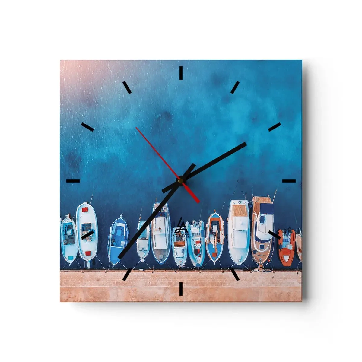 Relógio de parede - Relógio em vidro - Em uma fileira - 40x40 cm