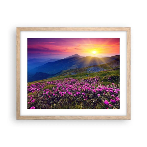 Pôster com moldura de carvalho claro - …Cheiro de pinheiros e ervas da montanha - 50x40 cm