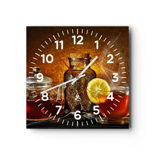 Relógio de parede - Relógio em vidro - Ao estilo dos mestres holandeses - 30x30 cm