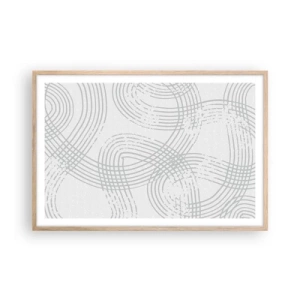 Pôster com moldura de carvalho claro - Não existe caminho reto - 91x61 cm