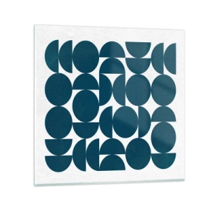 Quadro em vidro - Círculos e semicírculos - 60x60 cm