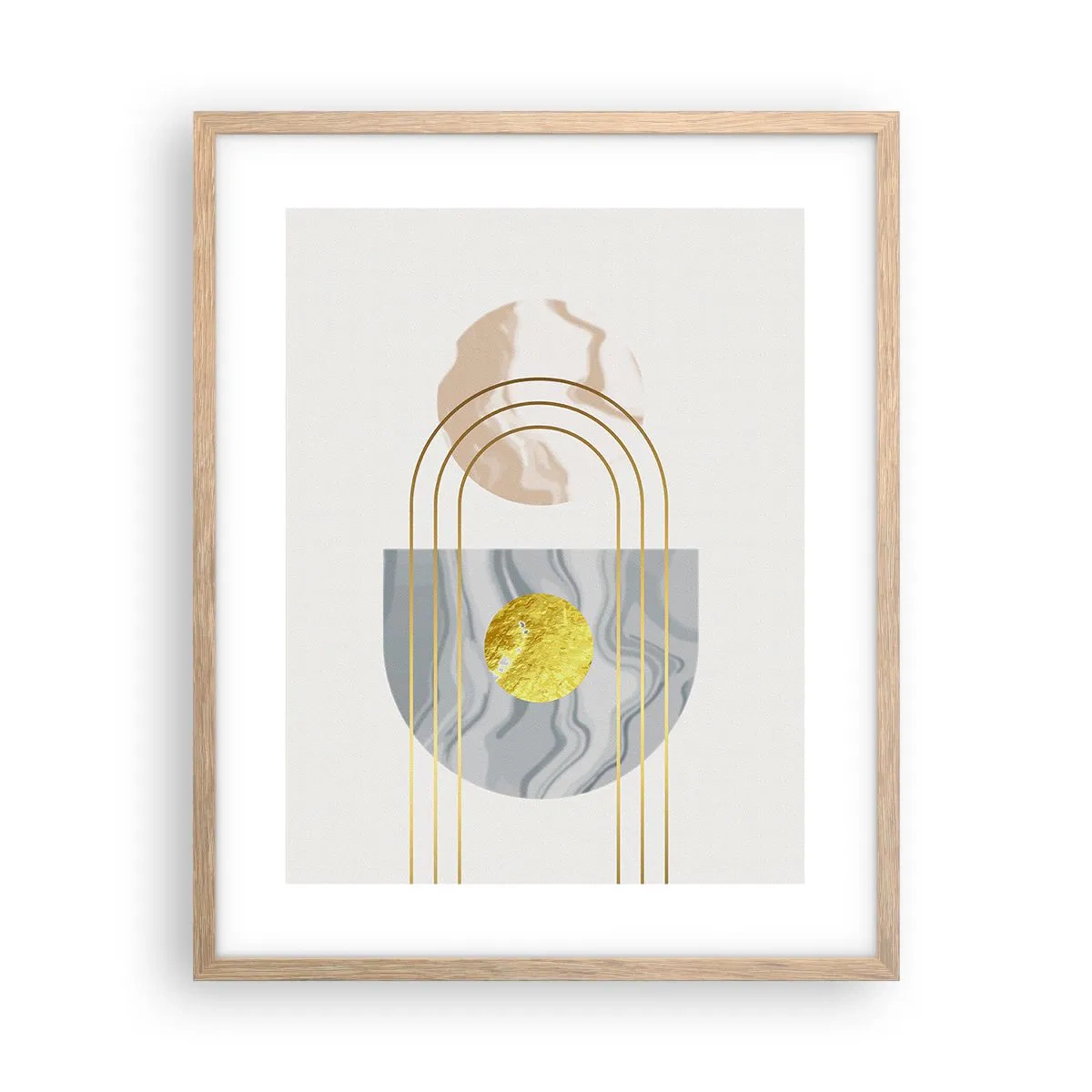 Pôster com moldura de carvalho claro - Brilho e claridade - 40x50 cm