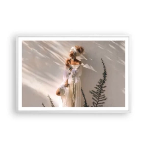 Pôster em moldura branca - O sol e a garota - 91x61 cm
