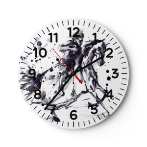 Relógio de parede - Relógio em vidro - Cavaleiro Negro - 30x30 cm