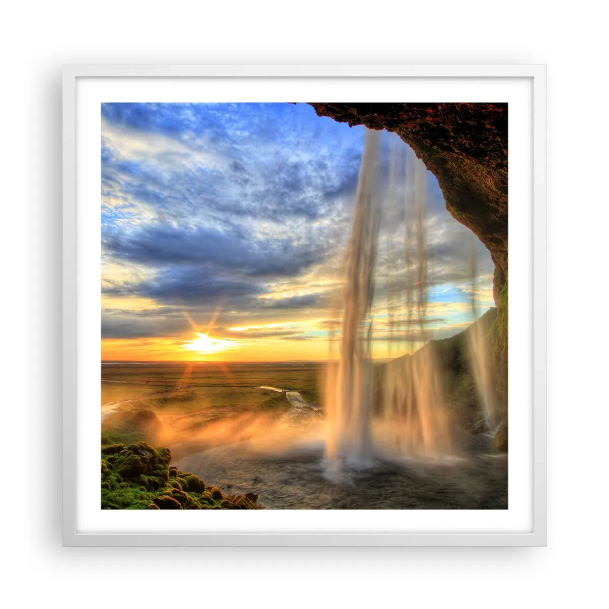 Pôster em moldura branca - O mundo por trás das gotas - 60x60 cm