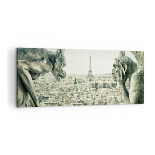 Quadro em tela - Conversas parisienses - 100x40 cm