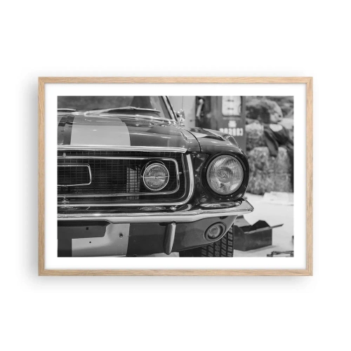 Pôster com moldura de carvalho claro - Condução perigosa - 70x50 cm