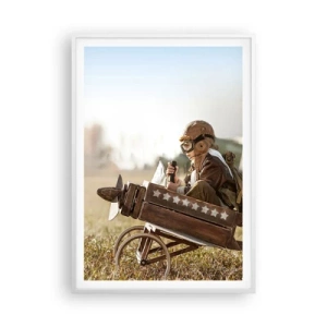 Pôster em moldura branca - O início rumo a um sonho - 70x100 cm