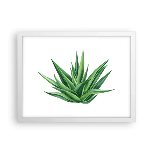 Pôster em moldura branca - Verde – força – vida - 40x30 cm
