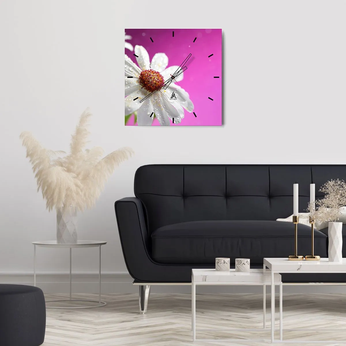 Relógio de parede - Relógio em vidro - Modesto em sua beleza - 40x40 cm