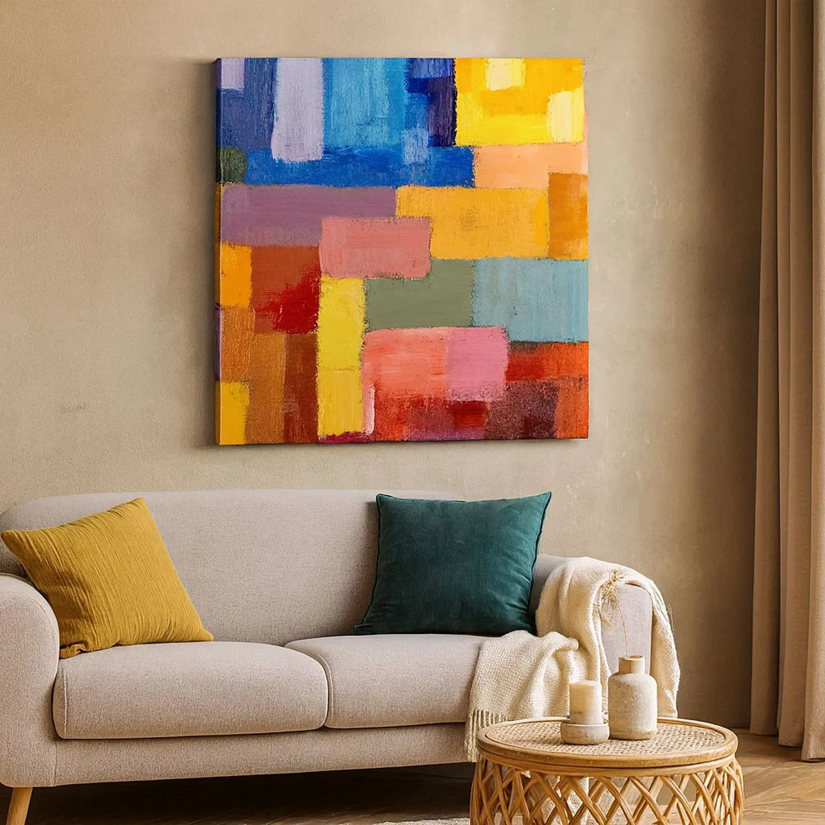 Quadro em tela - Cada um diferente, todos coloridos - 30x30 cm