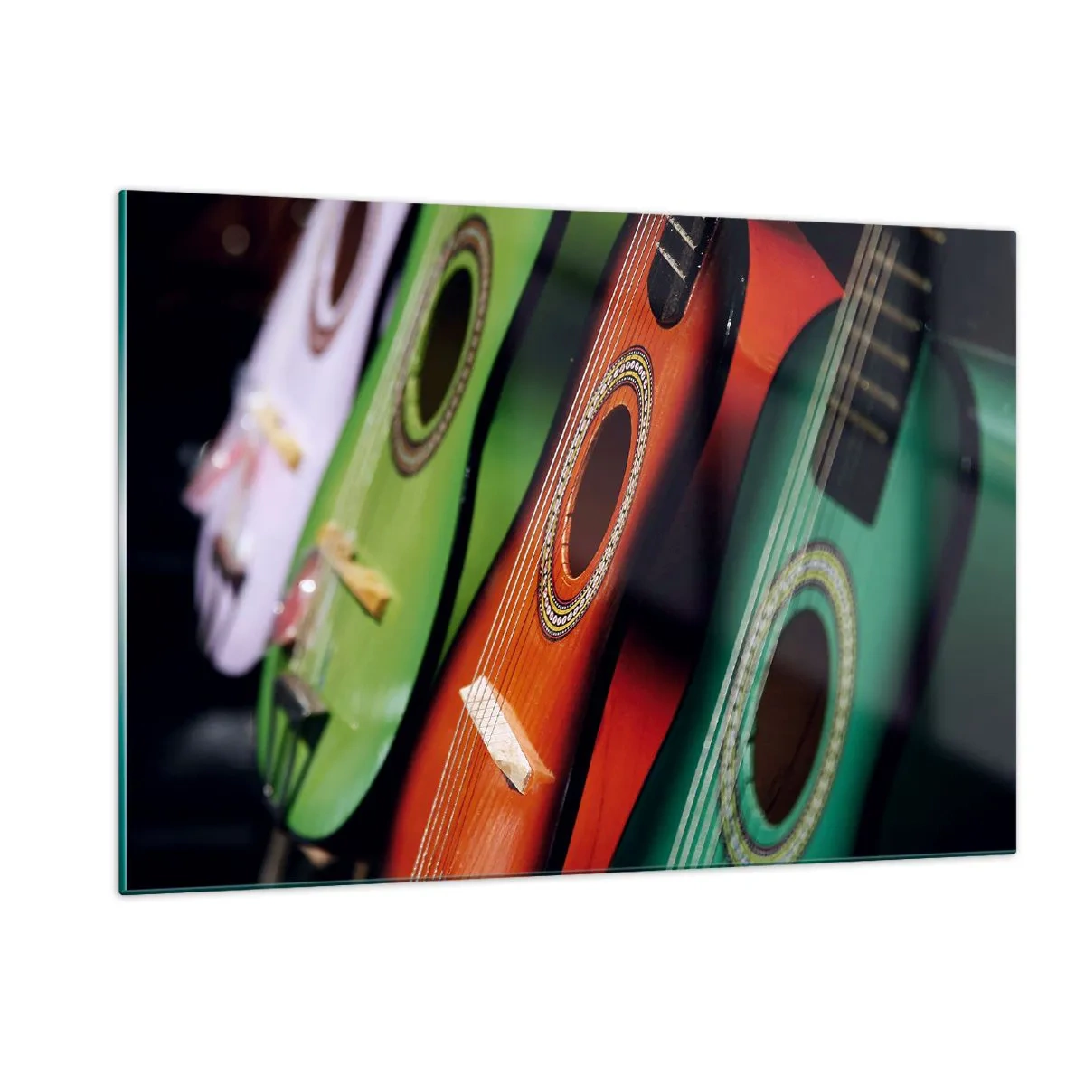 Quadro em vidro - A guitarra tem muitas cores - 120x80 cm