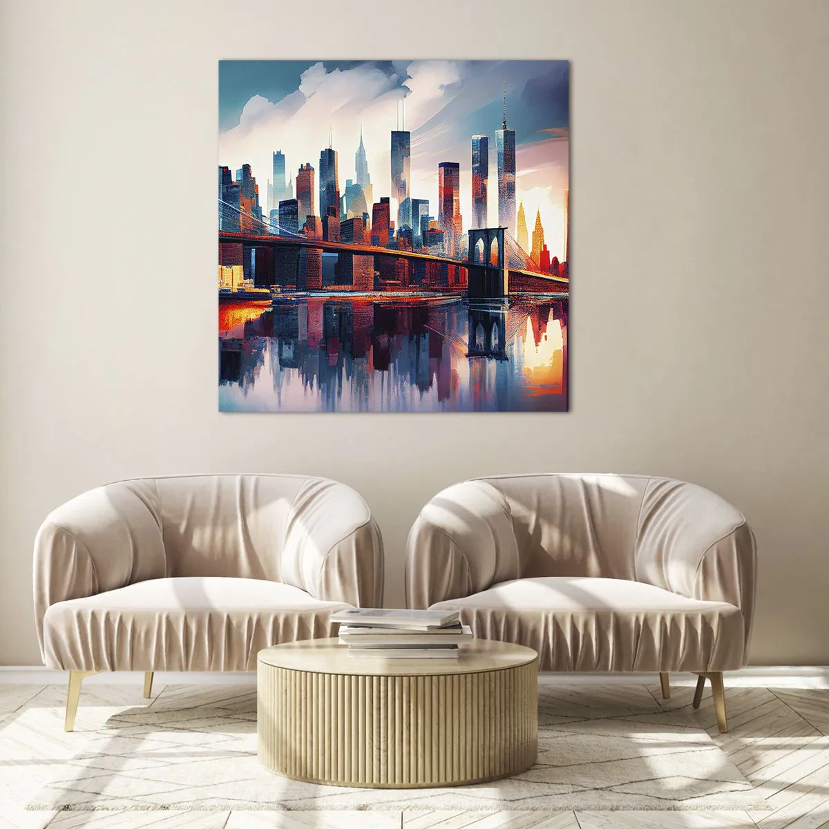 Quadro em vidro - Nova York dos sonhos - 40x40 cm